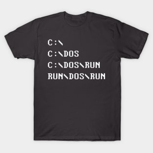 C DOS RUN White Ink T-Shirt